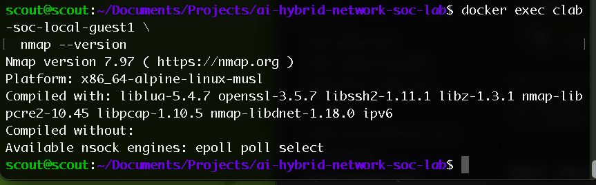 Guest TCP port scan — lab screenshot 1