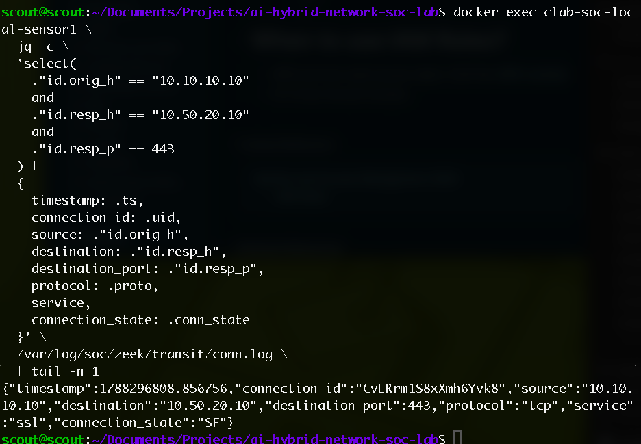 Observing the AWS HTTPS connection — lab screenshot 2