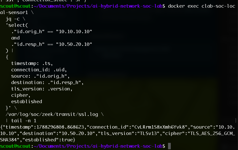 Observing the AWS HTTPS connection — lab screenshot 3