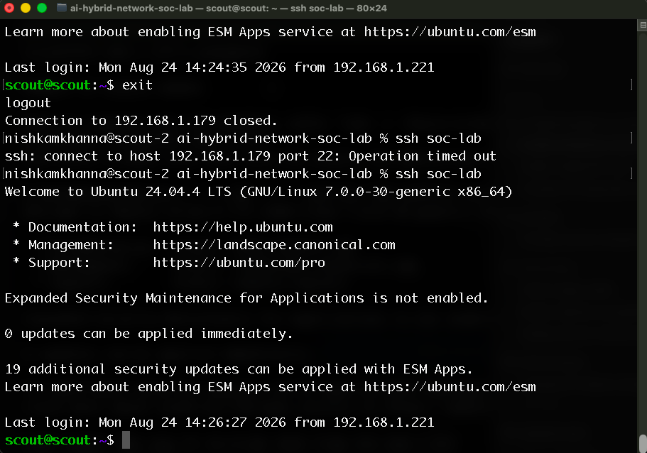 Setting up the Linux laptop — lab screenshot 1