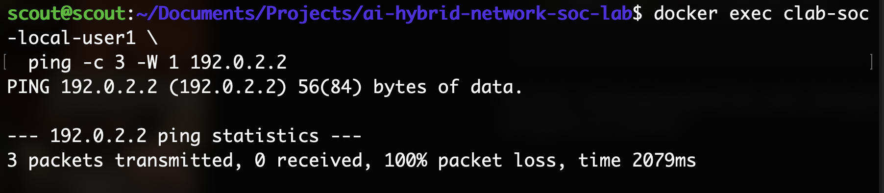 Testing VLAN isolation — lab screenshot 1