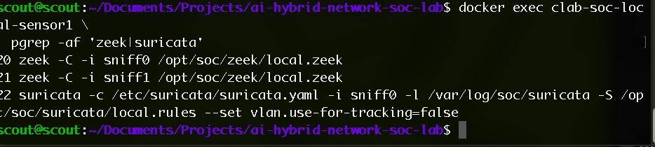 Verifying SOC visibility across the hybrid network — lab screenshot 1